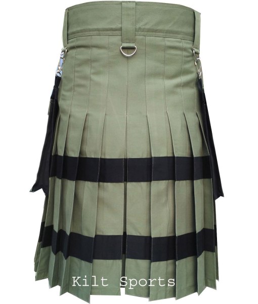 Design of Olive Scottish Sports Traditional Fashion Kilt is very unique and noteworthy