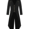Black Handmade Steampunk Tailcoat Jacket Black Gothic Victorian Coat
