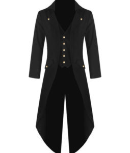 Black Handmade Steampunk Tailcoat Jacket Black Gothic Victorian Coat