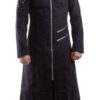 Black Trench Coat Goth Punk Long Jacket Hooded Custom