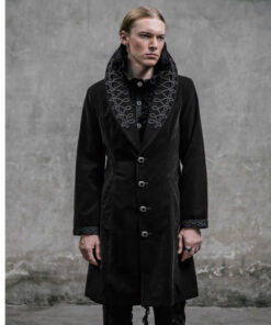 Devil Fashion Akacia Mens Jacket Frock Coat Black Velvet Gothic Steampunk VTG