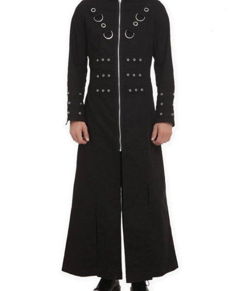 Goth Punk Industrial Vampire Jacket, Goth Style Trench Coat