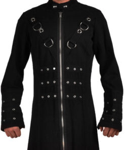 Hellraiser Goth Punk Industrial Vampire Jacket Trench Coat For Men