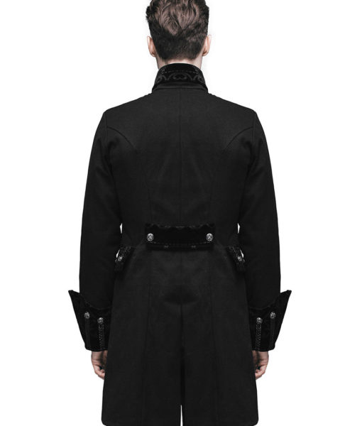 Mens Jacket Gothic Frock Coat Black Steampunk Aristocrat Regency