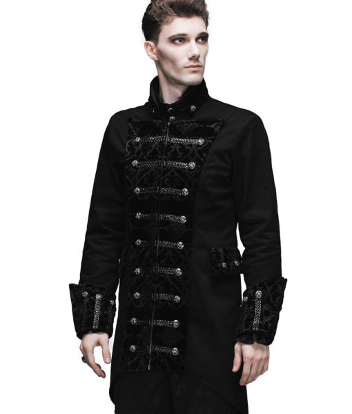 Mens Jacket Gothic Frock Coat Black Steampunk Aristocrat Regency