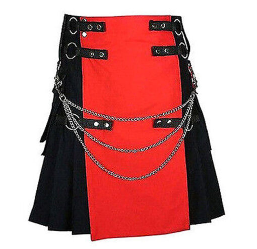 Black And Red Deluxe Utility Kilt