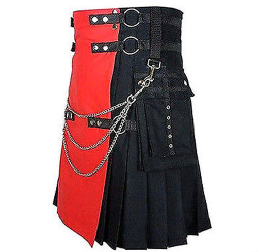 Black And Red Deluxe Utility Kilt