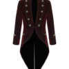 Red Velvet Goth Steampunk Victorian Tail Coat Jacket