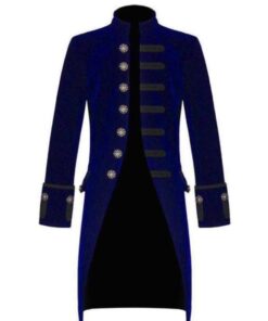 Royal Blue Velvet Goth Steampunk Victorian Frock Coat Jacket