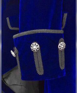 Royal Blue Velvet Goth Steampunk Victorian Frock Coat Jacket