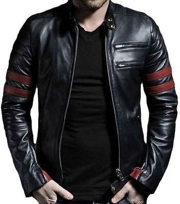 Men Retro Hybrid Mayhem Brad Pitt Black Genuine Leather Jacket (1)