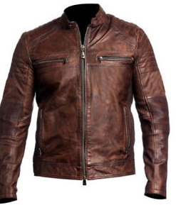Pure Sheep Leather Zip fastening Stylish Collar Zipper Pocket Beautiful Straps Biker Stylish Look Cafe Racer Leather Jacket