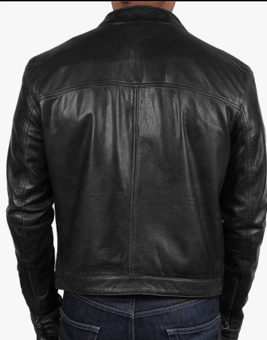 Mens black genuine leather jacket - 100% Genuine Leather