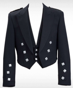 Prince Charlie Jacket with 3 Button Vest Black (1)