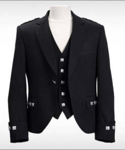 argyle jacket with 5 button vest black