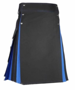 Conquest Traditional Black Blue Hybrid Kilt